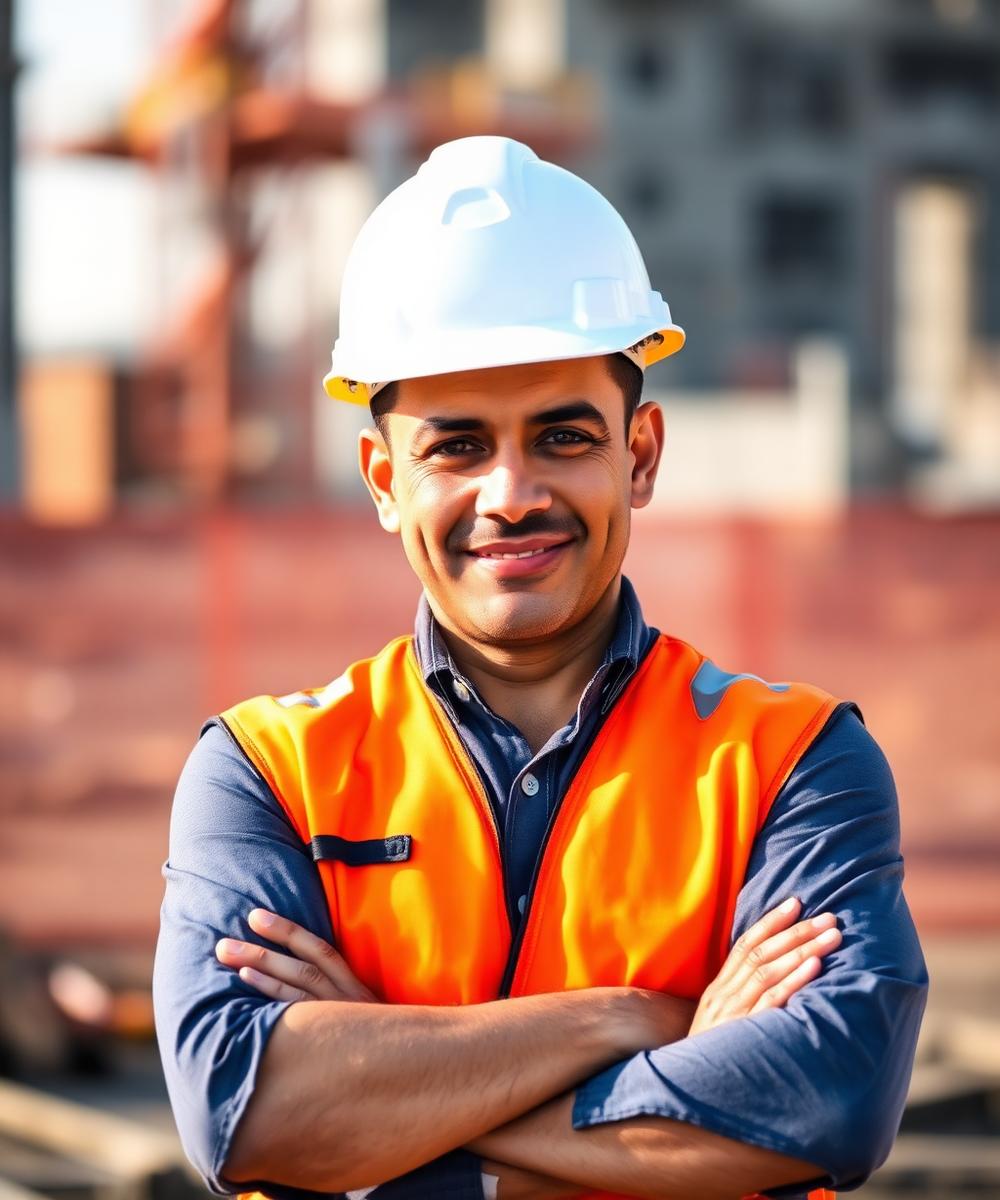 Engenheiro civil em canteiro de obras